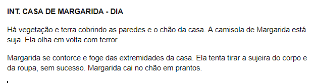 #pracegover audiodescrição resumida: trecho de roteiro.