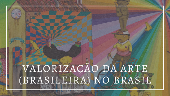 Foto de um gafrite de Os Gêmeos, à frente, em letras brancas, valorização da arte brasileira no brasil